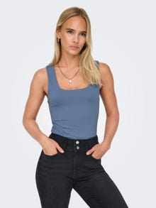 ONLY Tops Regular Fit Col en U -Vintage Indigo - 15278090