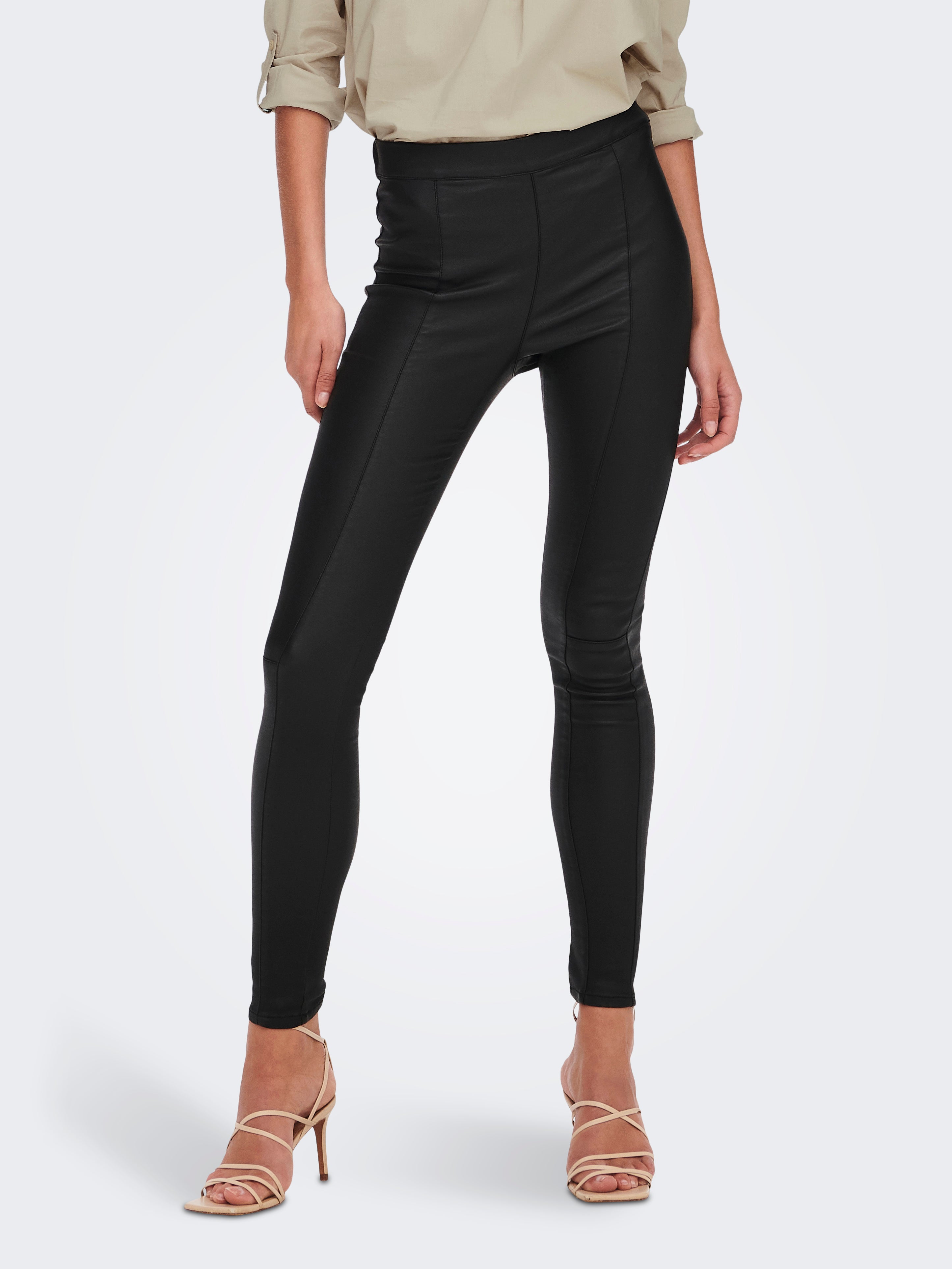 Coated high 2025 waisted leggings