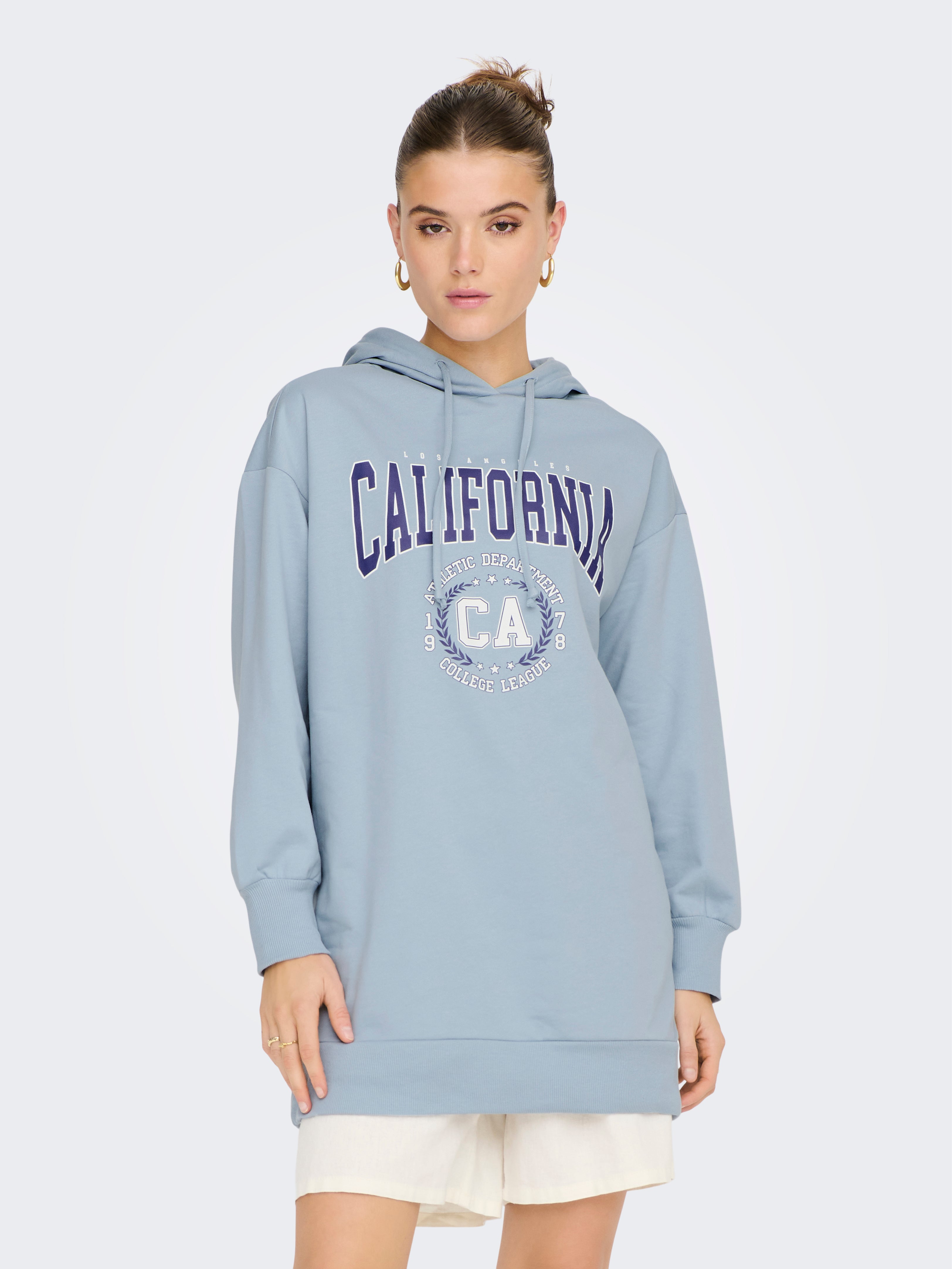 Printed long hoodie sweatshirt with 40% discount! | ONLY®
