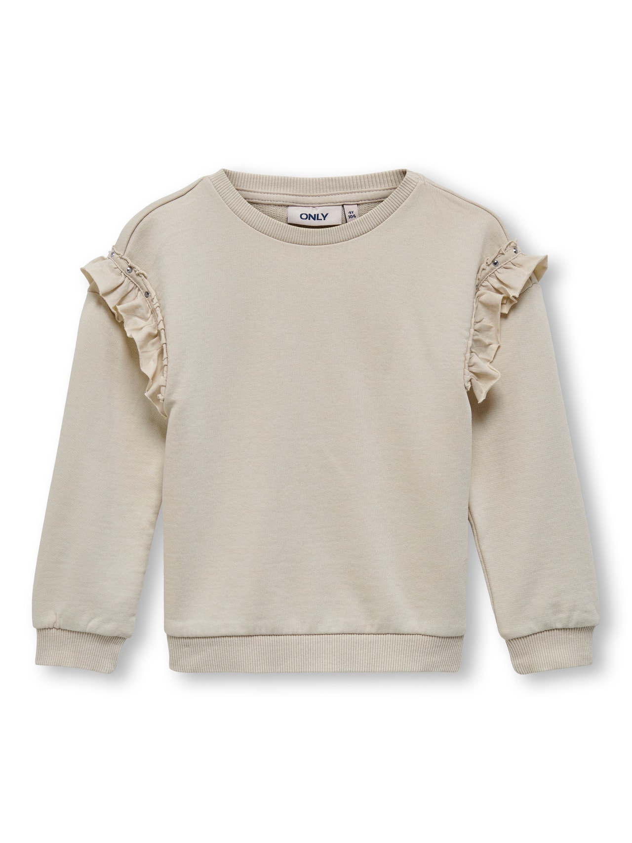 ONLY Mini sweatshirt med flæsedetalje -Pumice Stone - 15278303