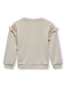 ONLY Normal geschnitten Rundhals Tief angesetzte Schulter Sweatshirt -Pumice Stone - 15278303