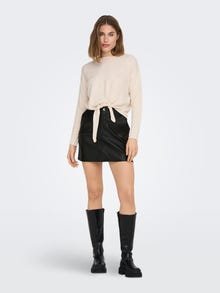 ONLY Faux Leather Mini Skirt -Black - 15278309