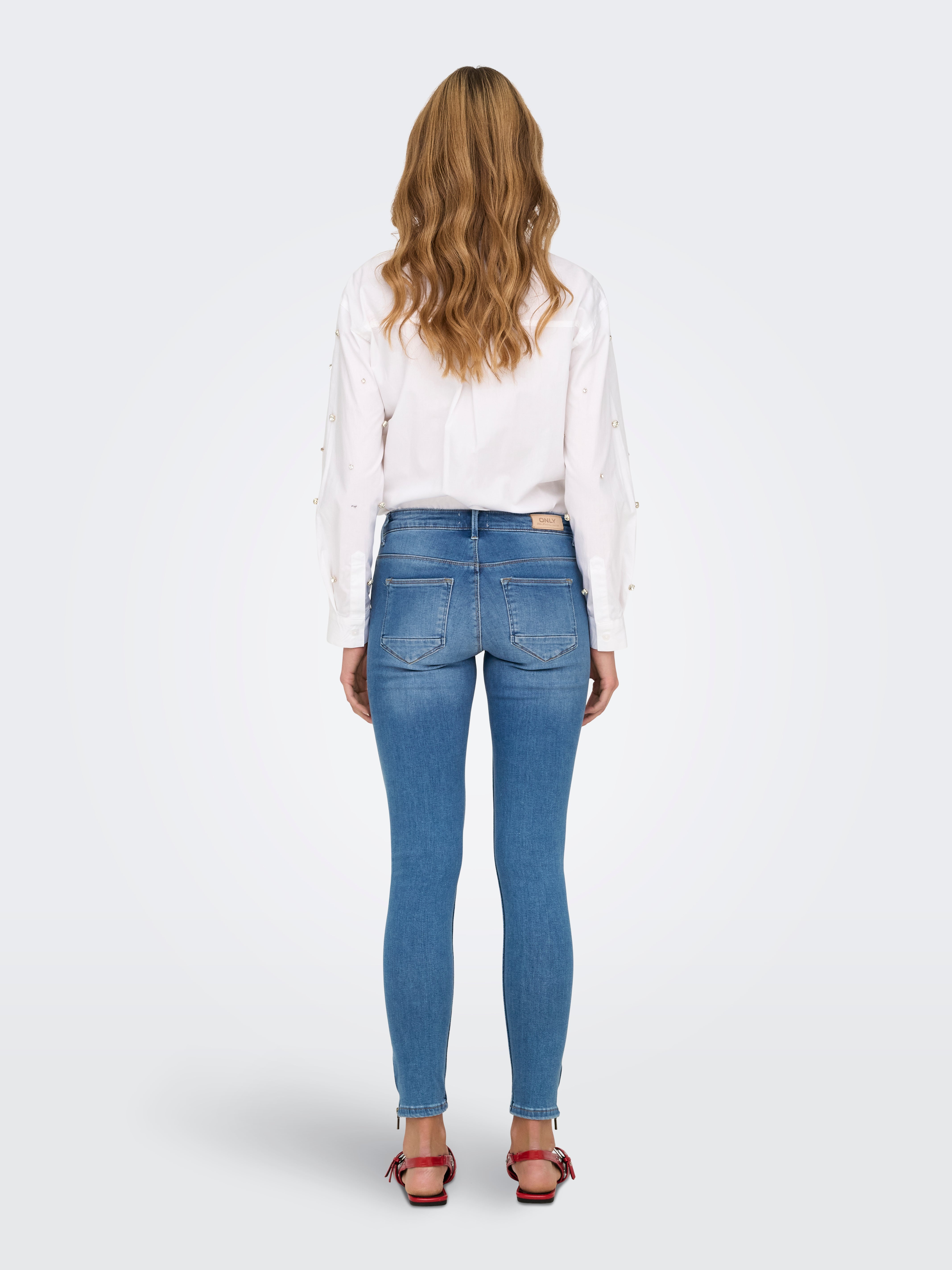 ONLKENDELL Mittlere Taille Skinny Fit Jeans | Mittelblau | ONLY®