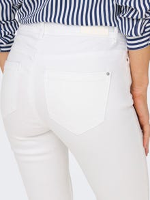 ONLY ONLWAUW MID WAIST SKINNY DESTROYED JEANS -White - 15278388