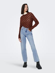 ONLY Round Neck Pullover -Cherry Mahogany - 15278537