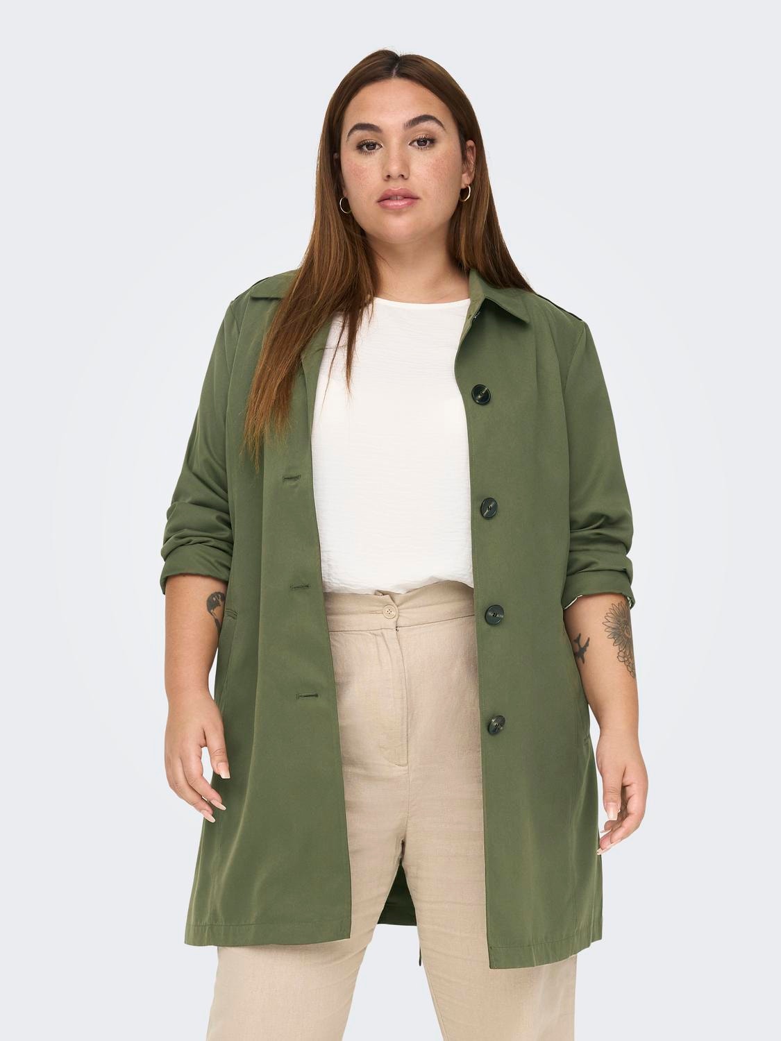 ONLY Reverse Curve Coat -Ivy Green - 15278641