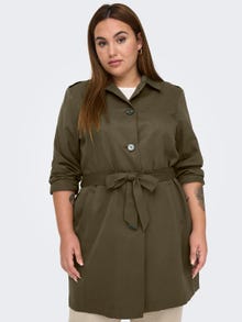 ONLY Curvy Solid colored Trenchcoat -Walnut - 15278641