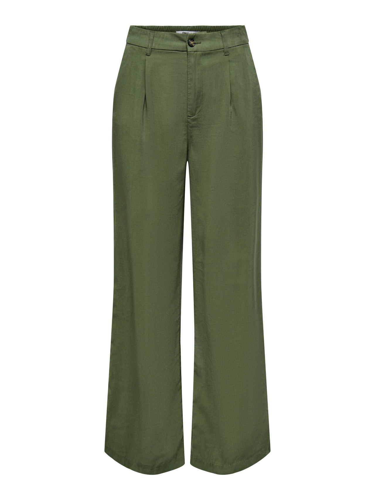 ONLY Pantalons Straight Fit Taille haute -Four Leaf Clover - 15278699