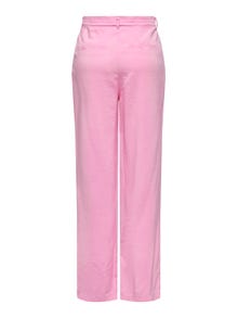 ONLY Pantalons Straight Fit Taille haute -Begonia Pink - 15278699
