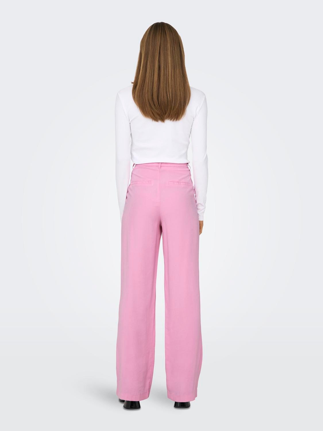 ONLY Straight fit High waist Broeken -Begonia Pink - 15278699