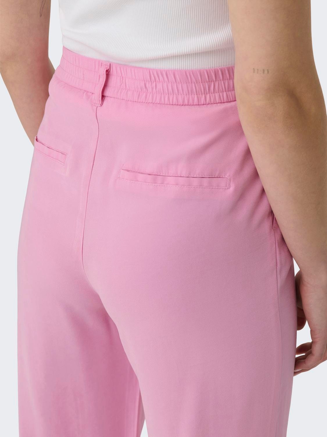 ONLY Pantalones Corte straight Cintura alta -Begonia Pink - 15278699