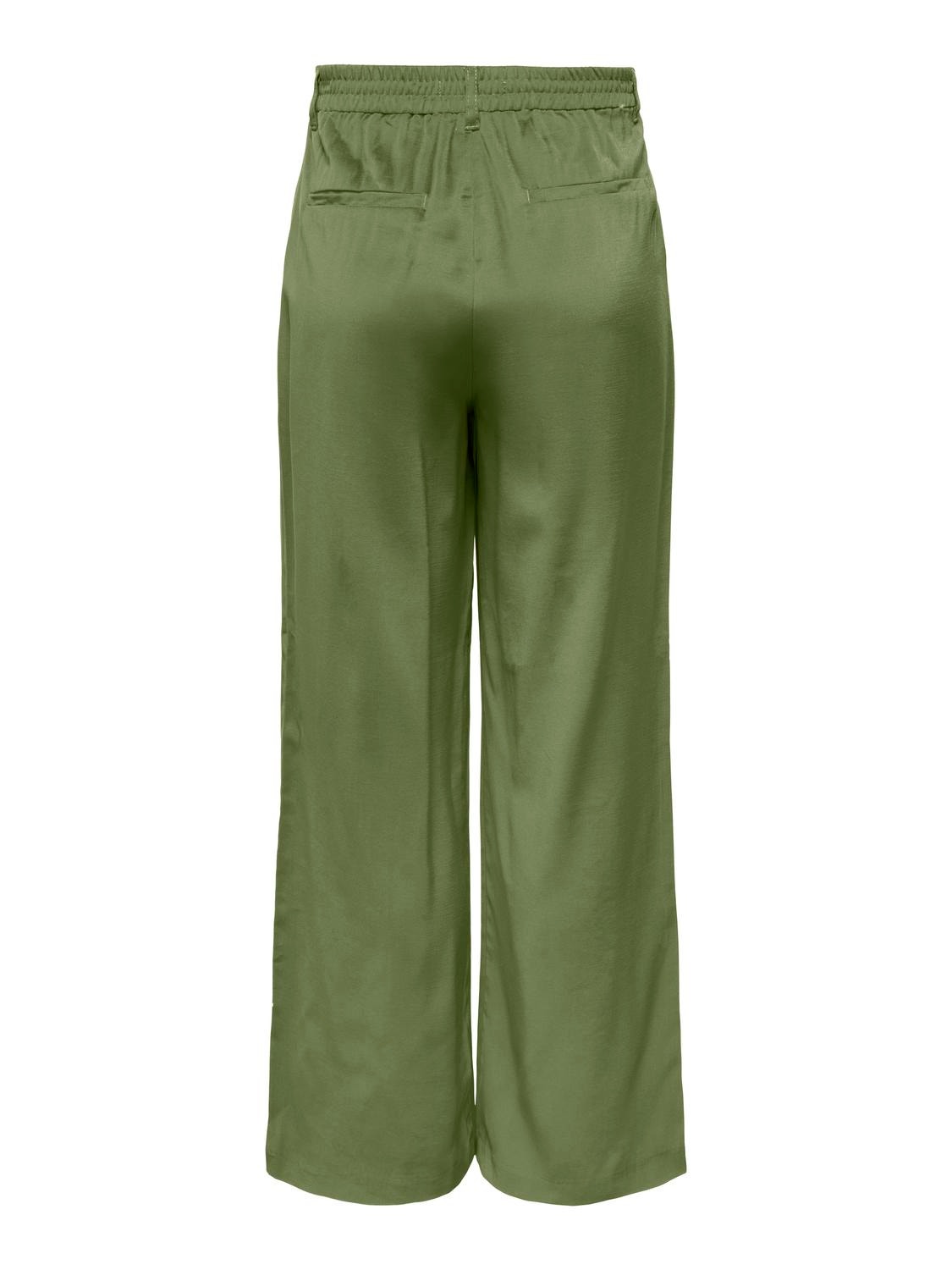 ONLY Pantalons Straight Fit Taille haute -Capulet Olive - 15278699