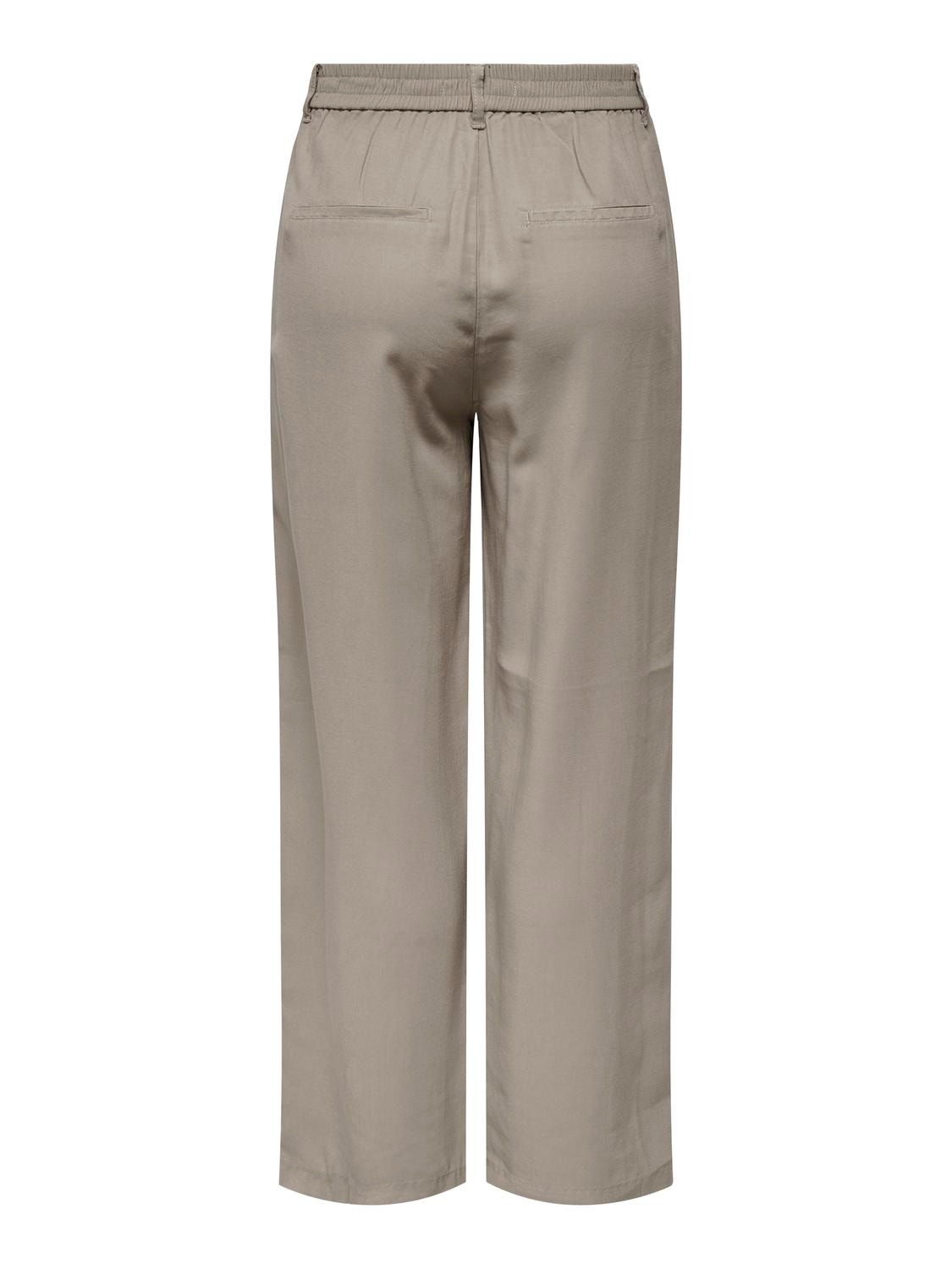 ONLY Pantalons Straight Fit Taille haute -Pure Cashmere - 15278699