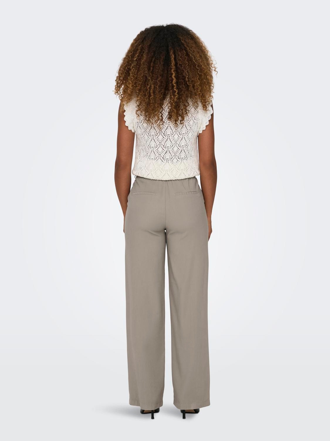 ONLY Straight Fit High waist Trousers -Pure Cashmere - 15278699