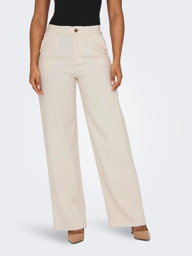ONLY Pantalons Straight Fit Taille haute - 15278699