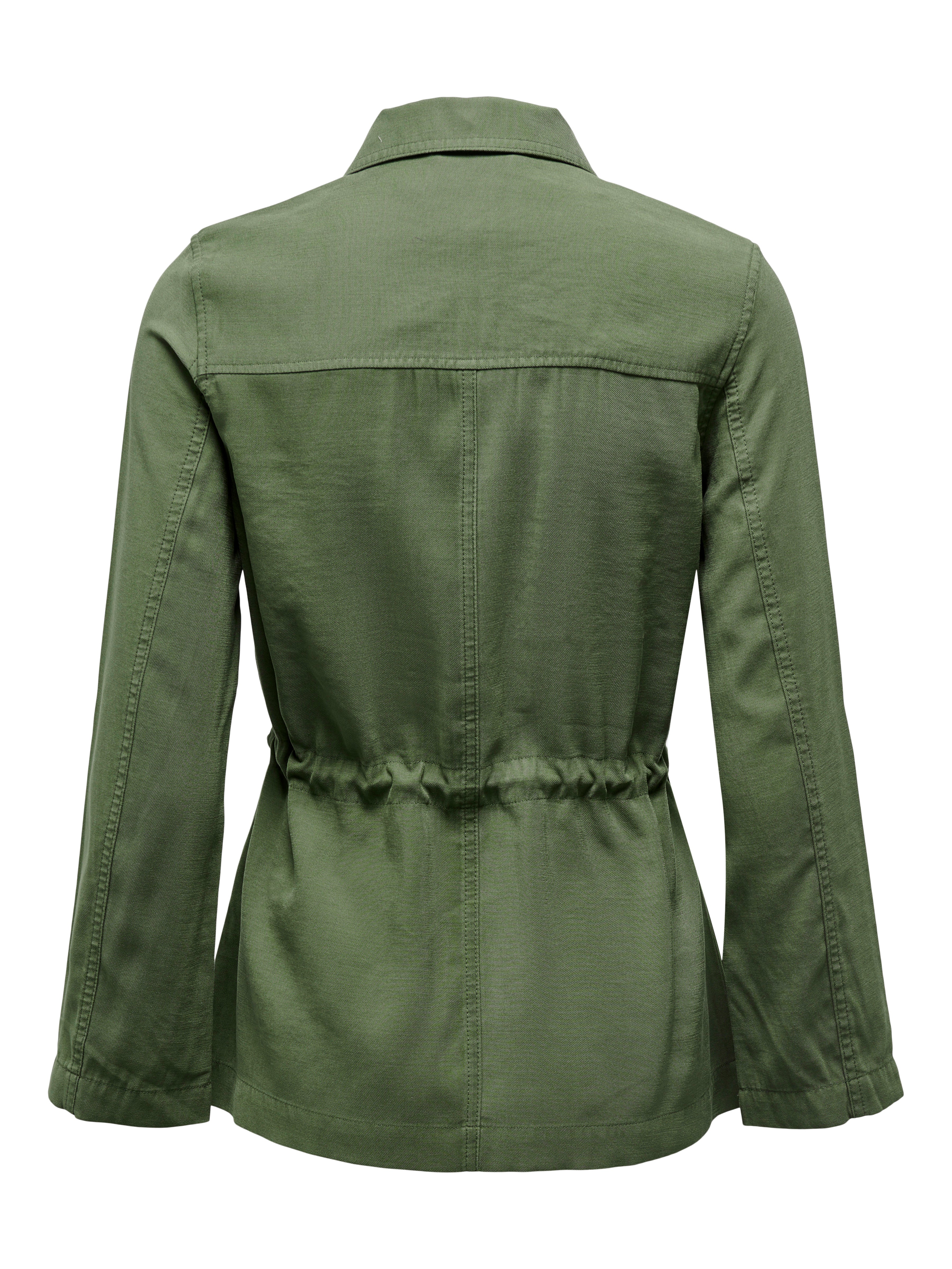 Chelsea and Walker Womens Christy Silk Cargo Jacket Oversized Pockets Green  4 | eBay