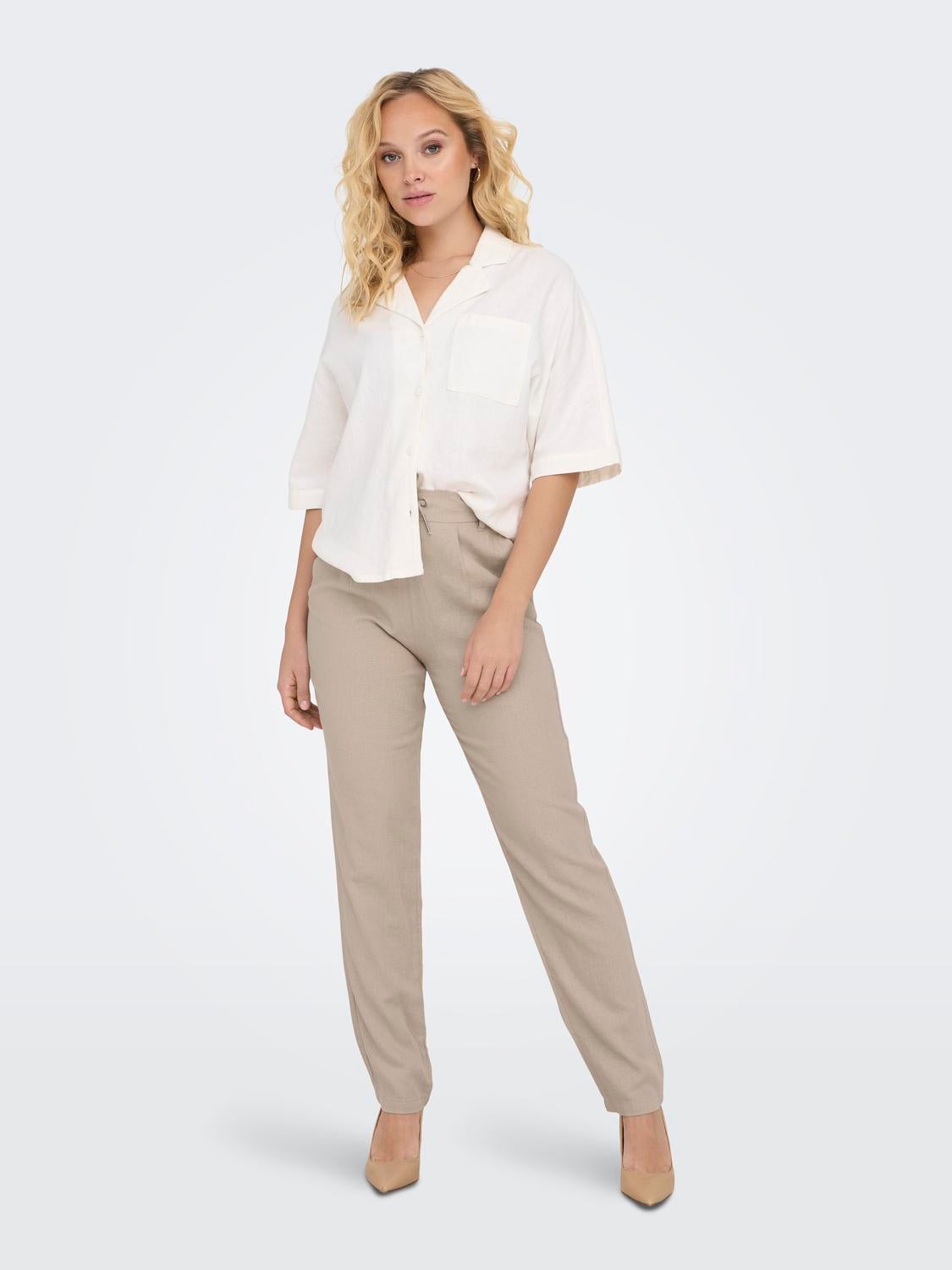 John Lewis ANYDAY Relaxed Fit Ripstop Stretch Cotton Ankle Trousers,  Chestnut at John Lewis & Partners