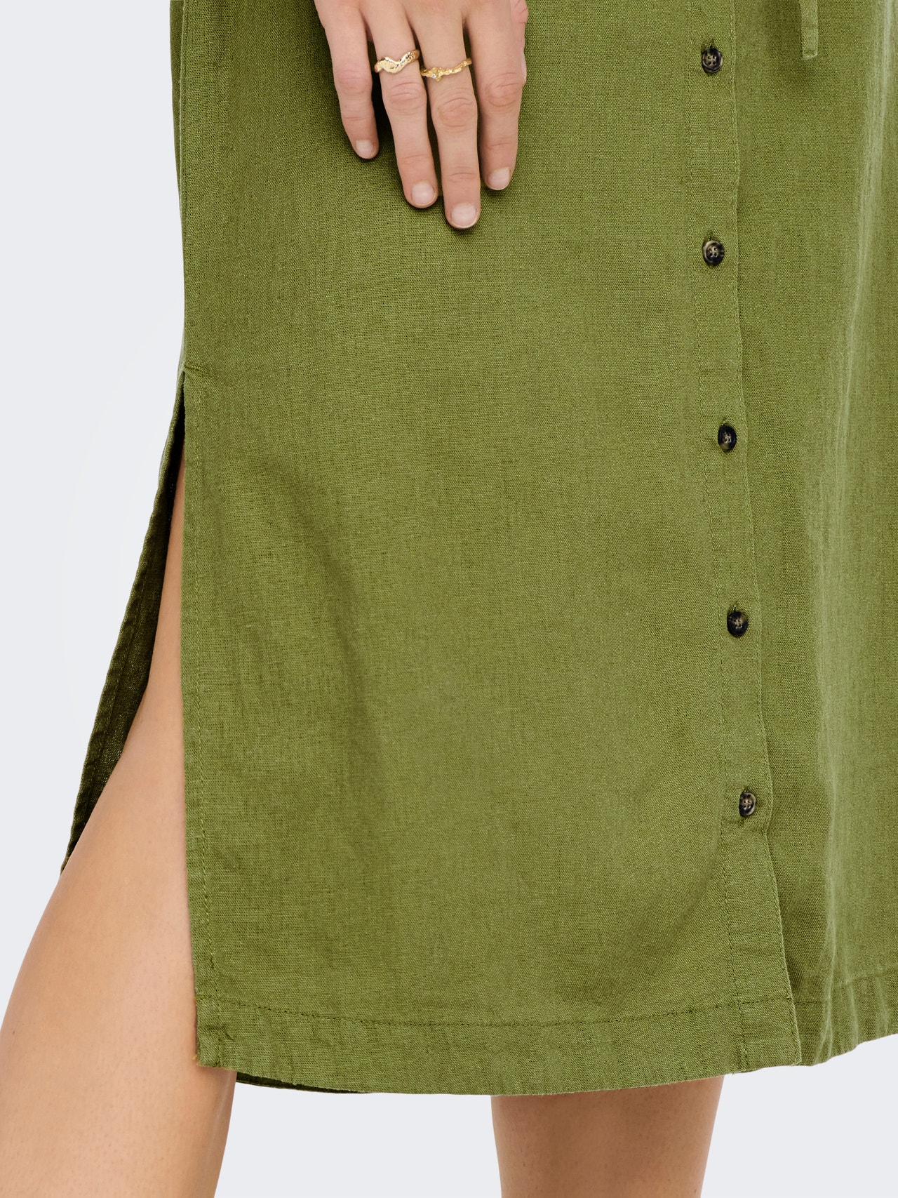 ONLY Locker geschnitten Hemdkragen Ärmelbündchen mit Knopf Langes Kleid -Olive Branch - 15278720