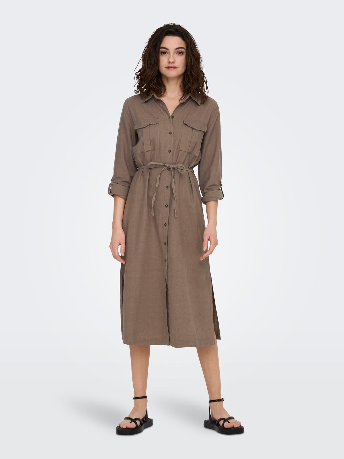 Long collared 2024 shirt dress