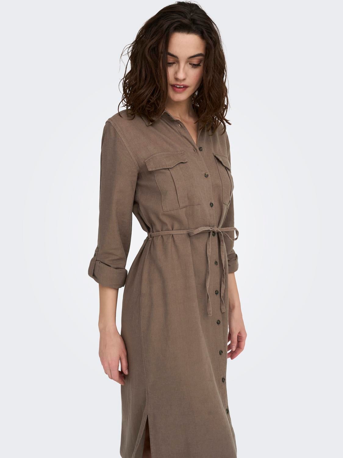 Button store collar dress