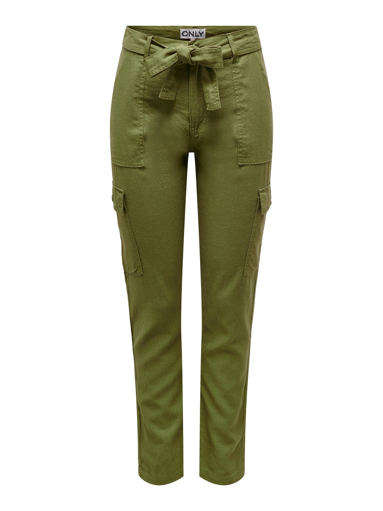 Cargo broek groen met stretch en high waist model