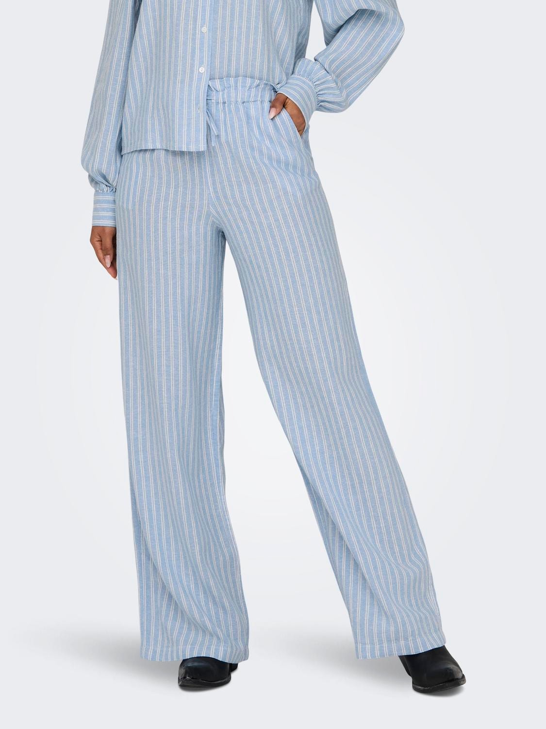 ONLY Wide Leg Fit Trousers -Blissful Blue - 15278730