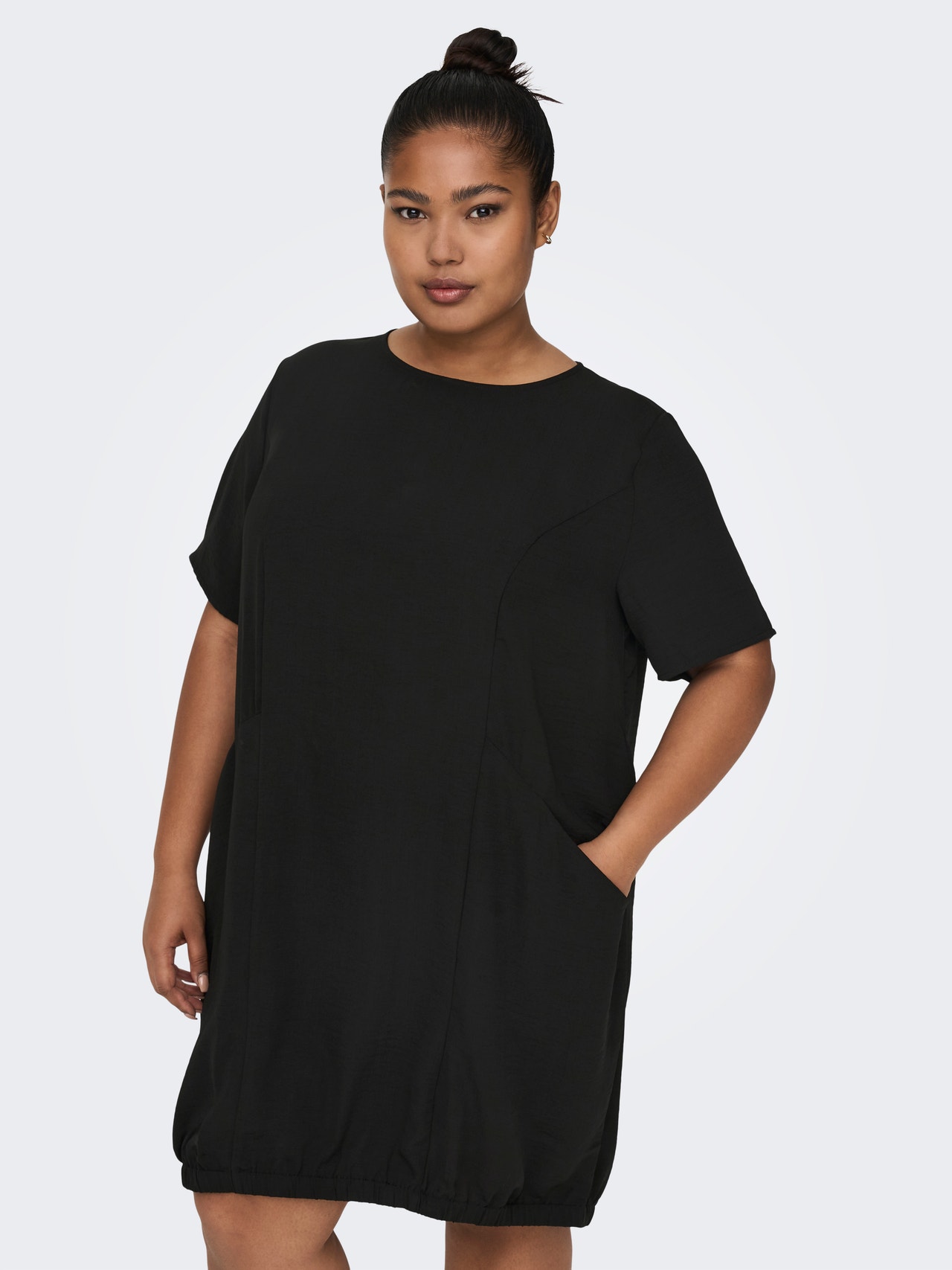 ONLY Curvy Ensfarvet kjole -Black - 15278772