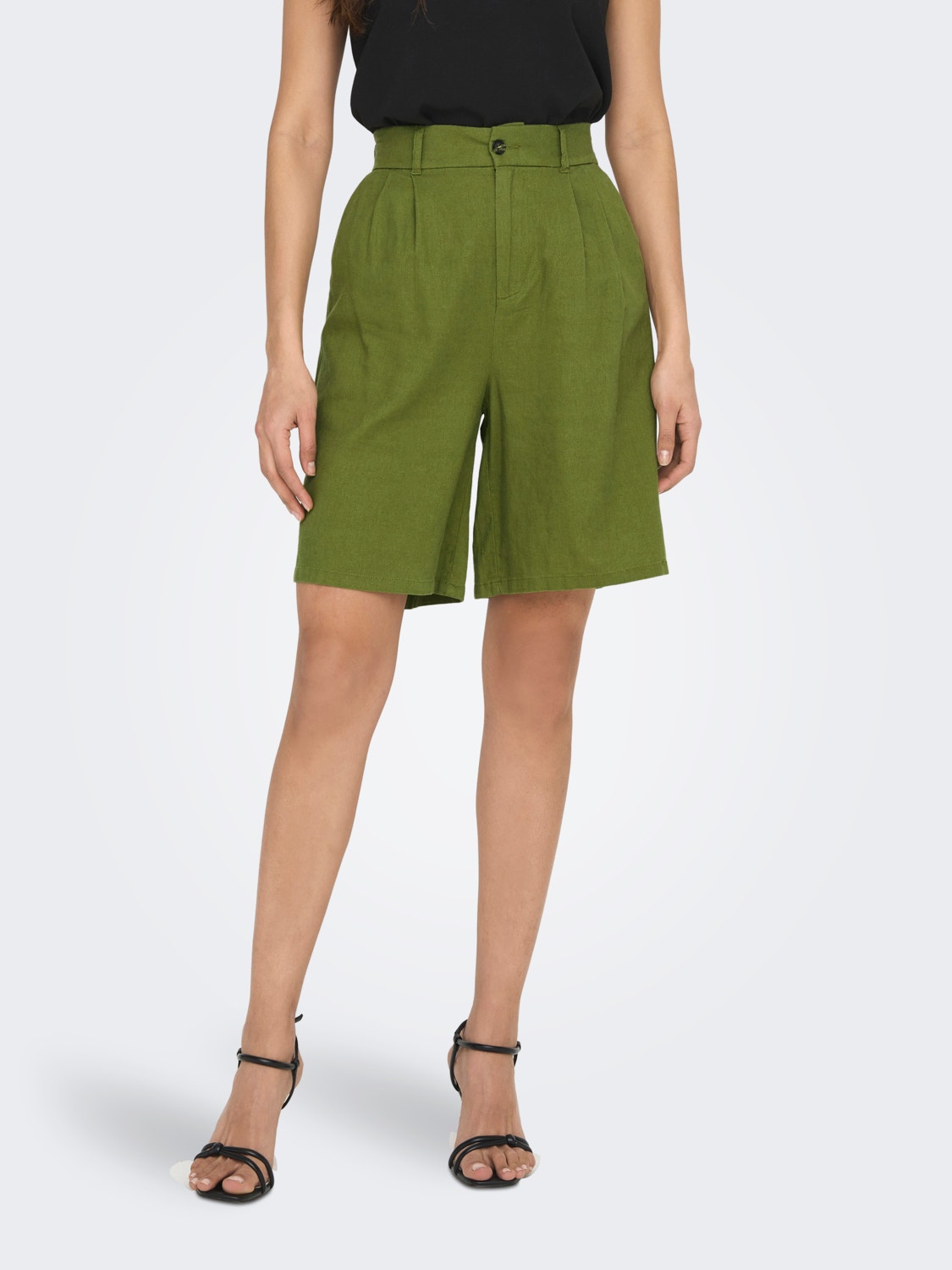 ONLY Shorts Corte loose -Olive Branch - 15278792