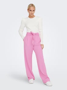 ONLY Pantalons Straight Fit Taille haute -Cyclamen - 15278837
