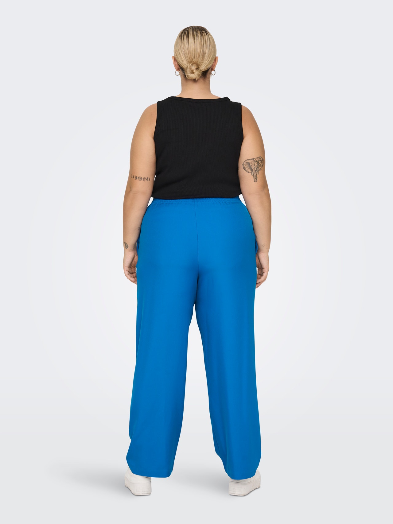 ONLY Curvy ensfarvede bukser -Directoire Blue - 15278877