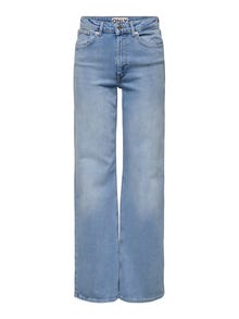 ONLY Weiter Beinschnitt Hohe Taille Tall Jeans -Light Blue Denim - 15278905