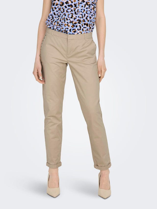 ONLY Regular Fit Fold-up hems Trousers - 15278920