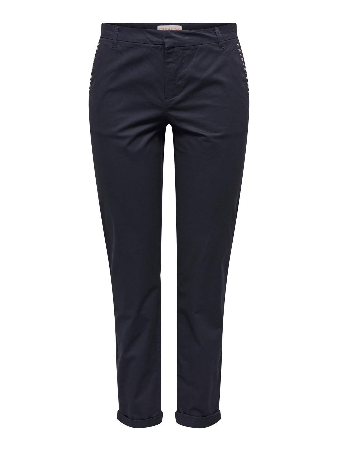ONLY Regular Fit Fold-up hems Trousers -Night Sky - 15278920