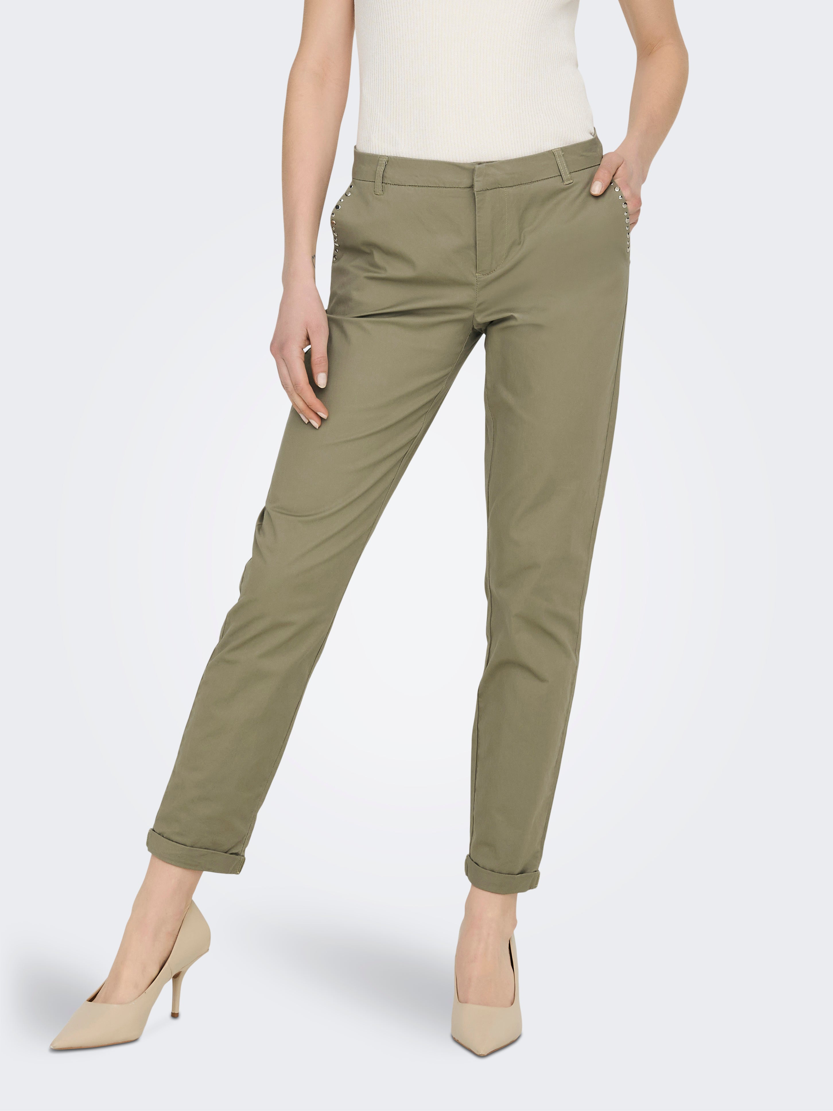 ONLBIANA Normal geschnitten Hose | Mittelgrün | ONLY®
