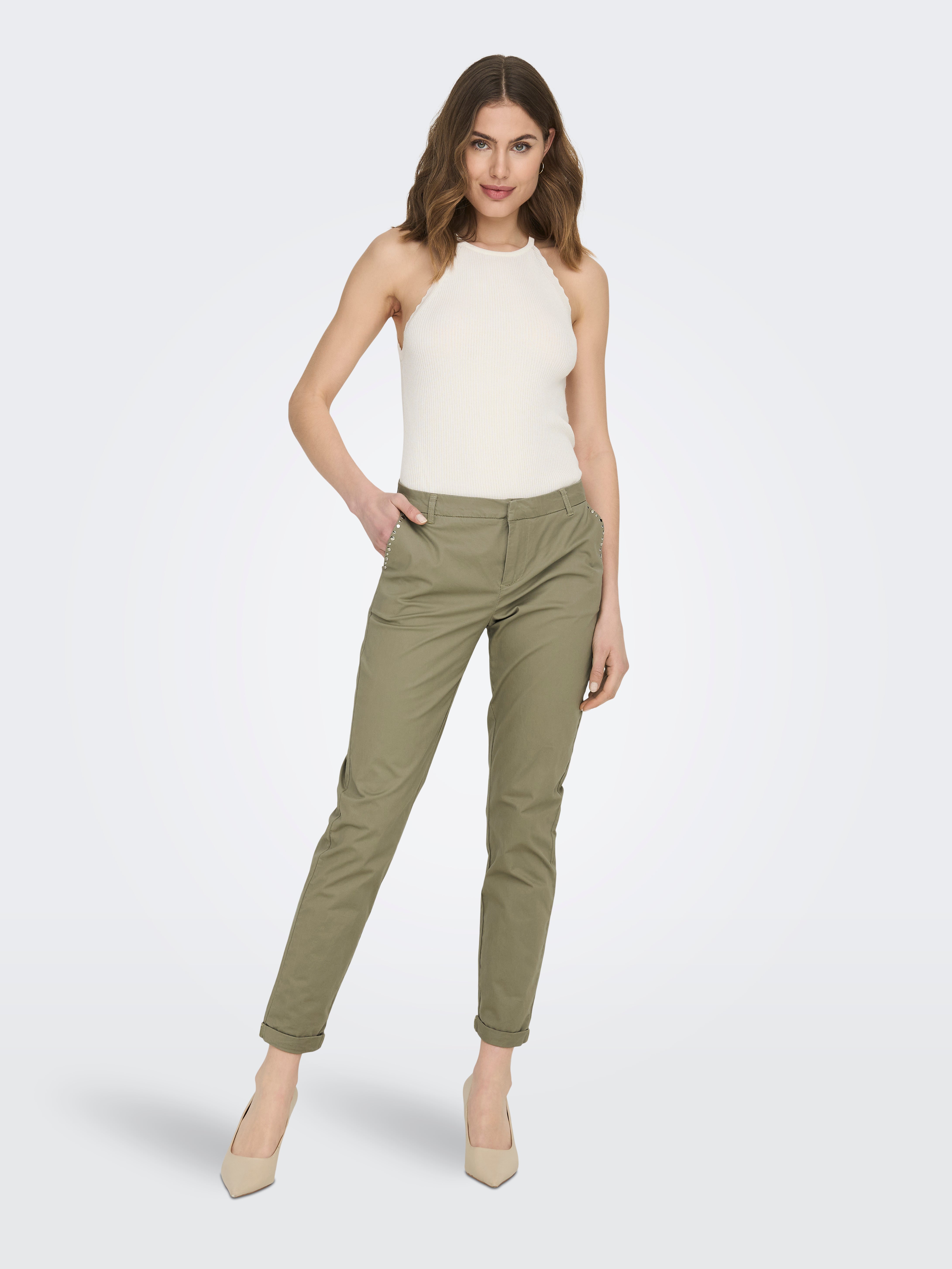 ONLBIANA Normal geschnitten Hose | Mittelgrün | ONLY®