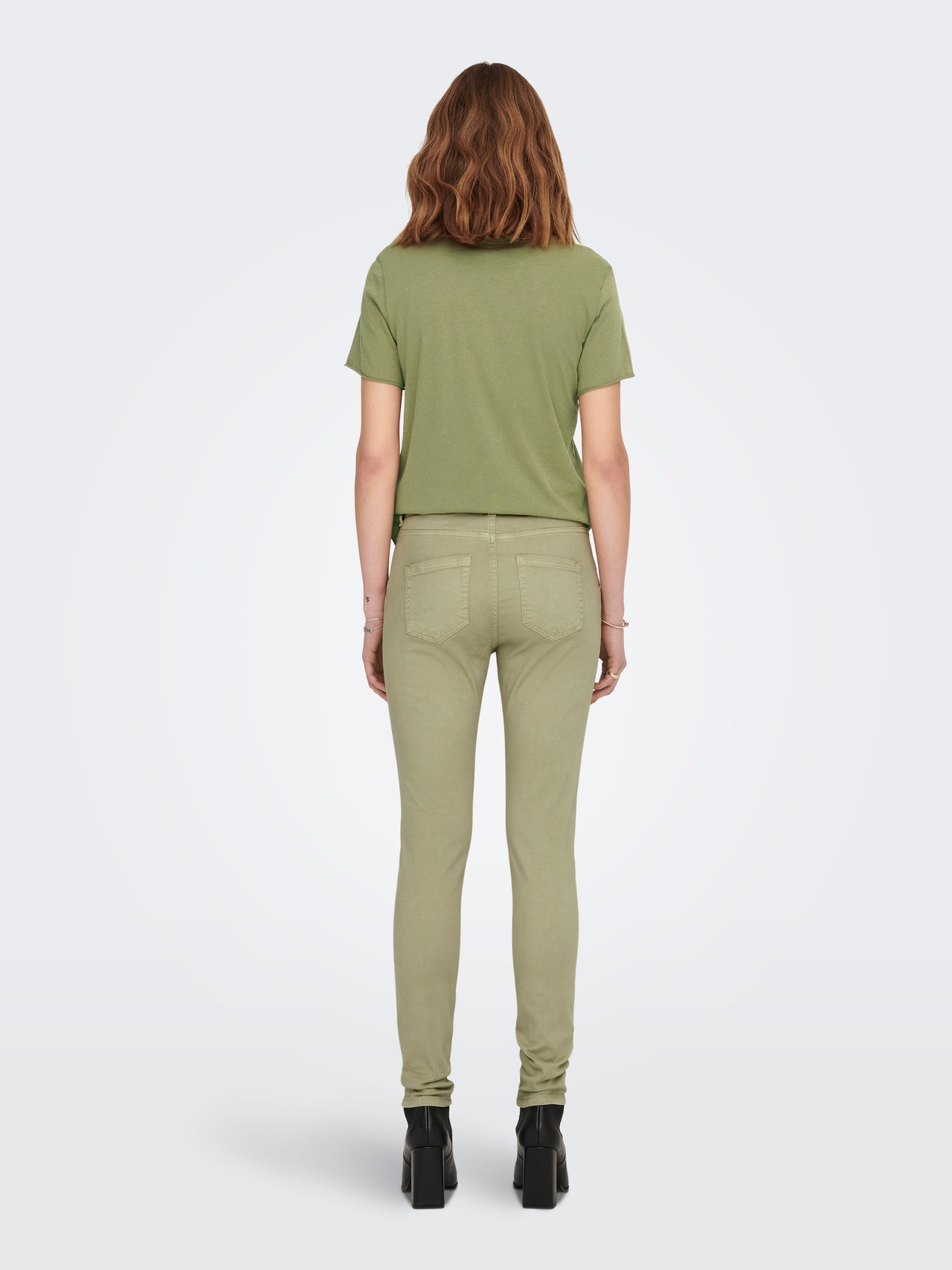 ONLY Regular Fit High waist Trousers -Sage Green - 15278924