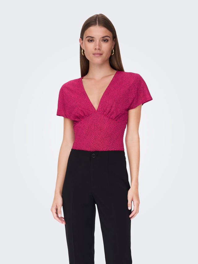 ONLY Cropped V-neck Top - 15278964