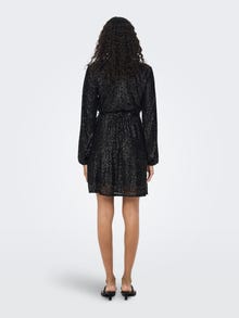 ONLY Sequin Wrap dress -Black - 15278975