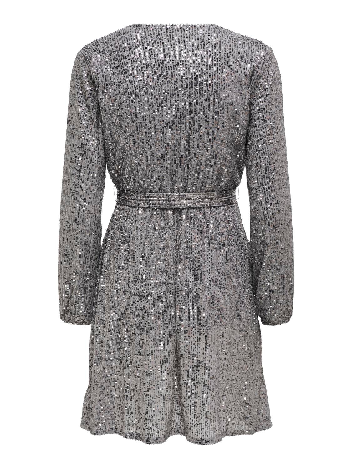 ONLY Sequin Wrap dress -Gull - 15278975