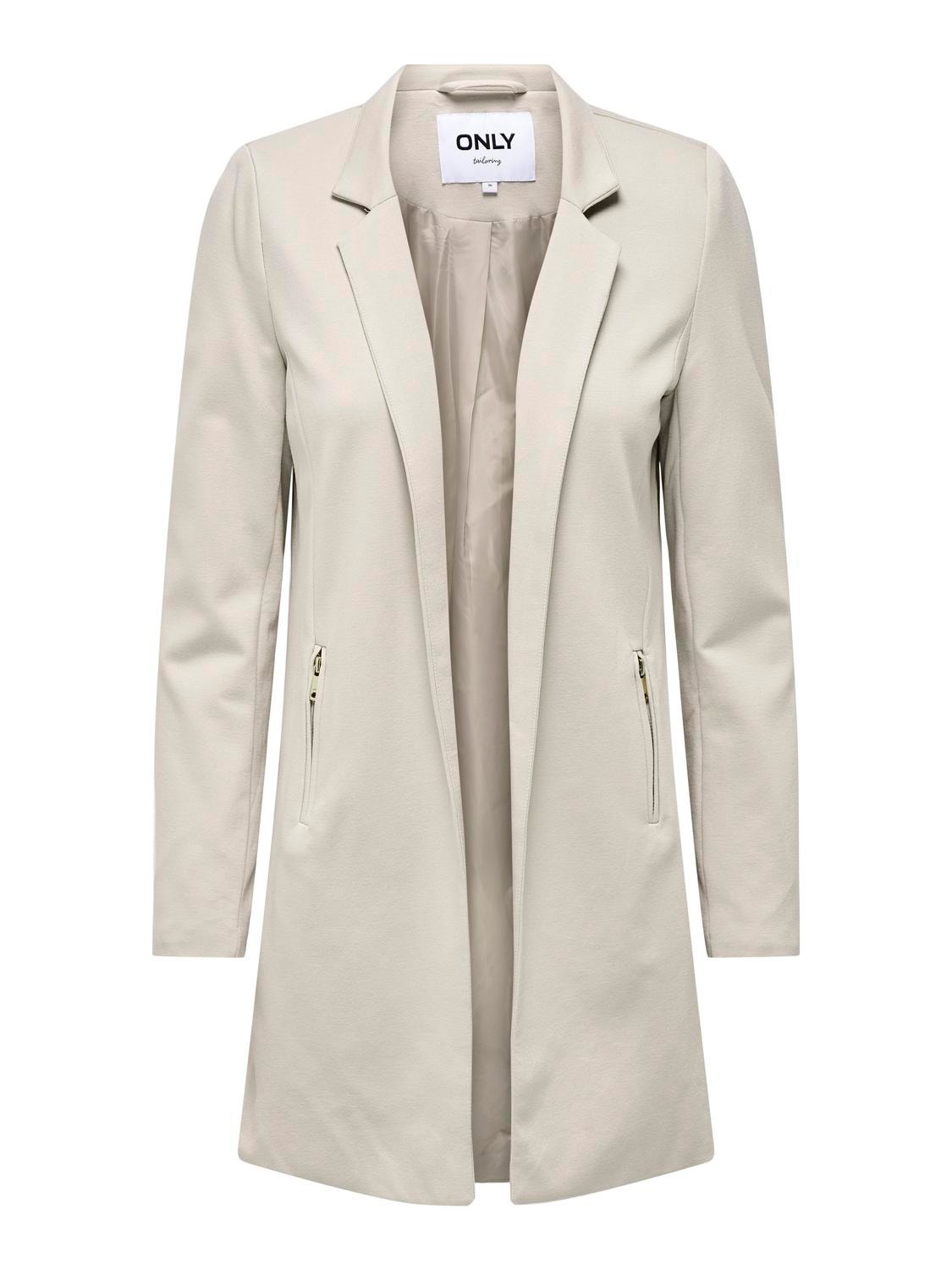 ONLY High stand-up collar Coat -Silver Lining - 15278979