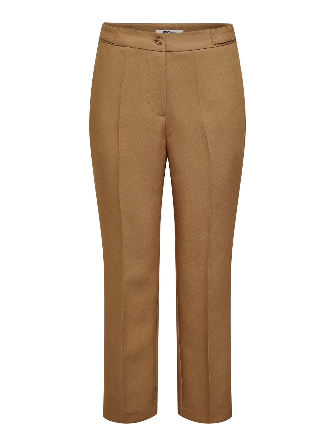 Regular Fit High waist Trousers, Medium Brown