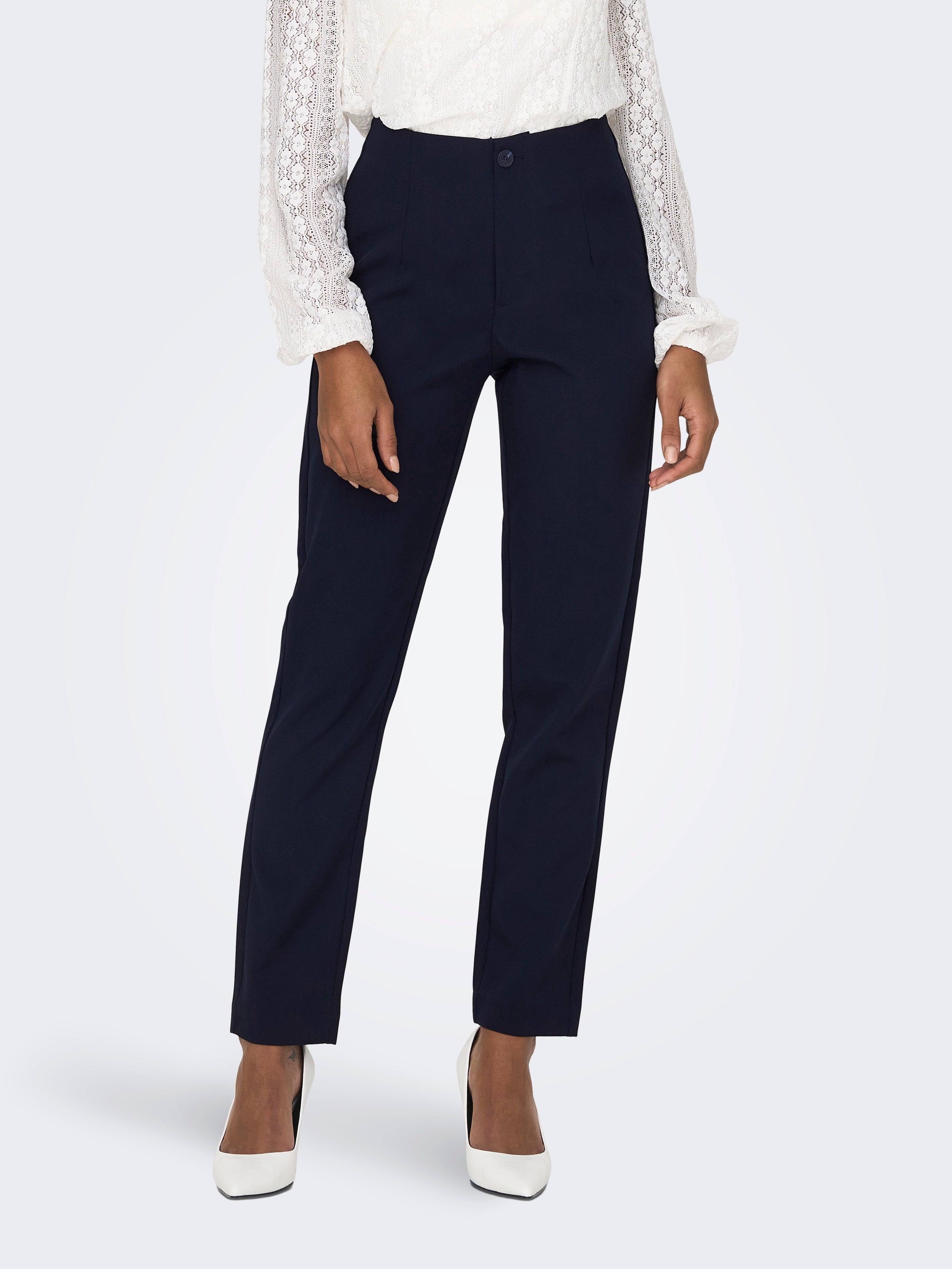 Ladies navy slim fit trousers new arrivals