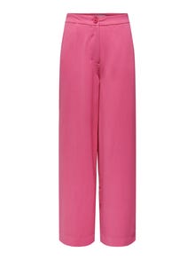 ONLY Pantalons Regular Fit Taille haute -Shocking Pink - 15279301
