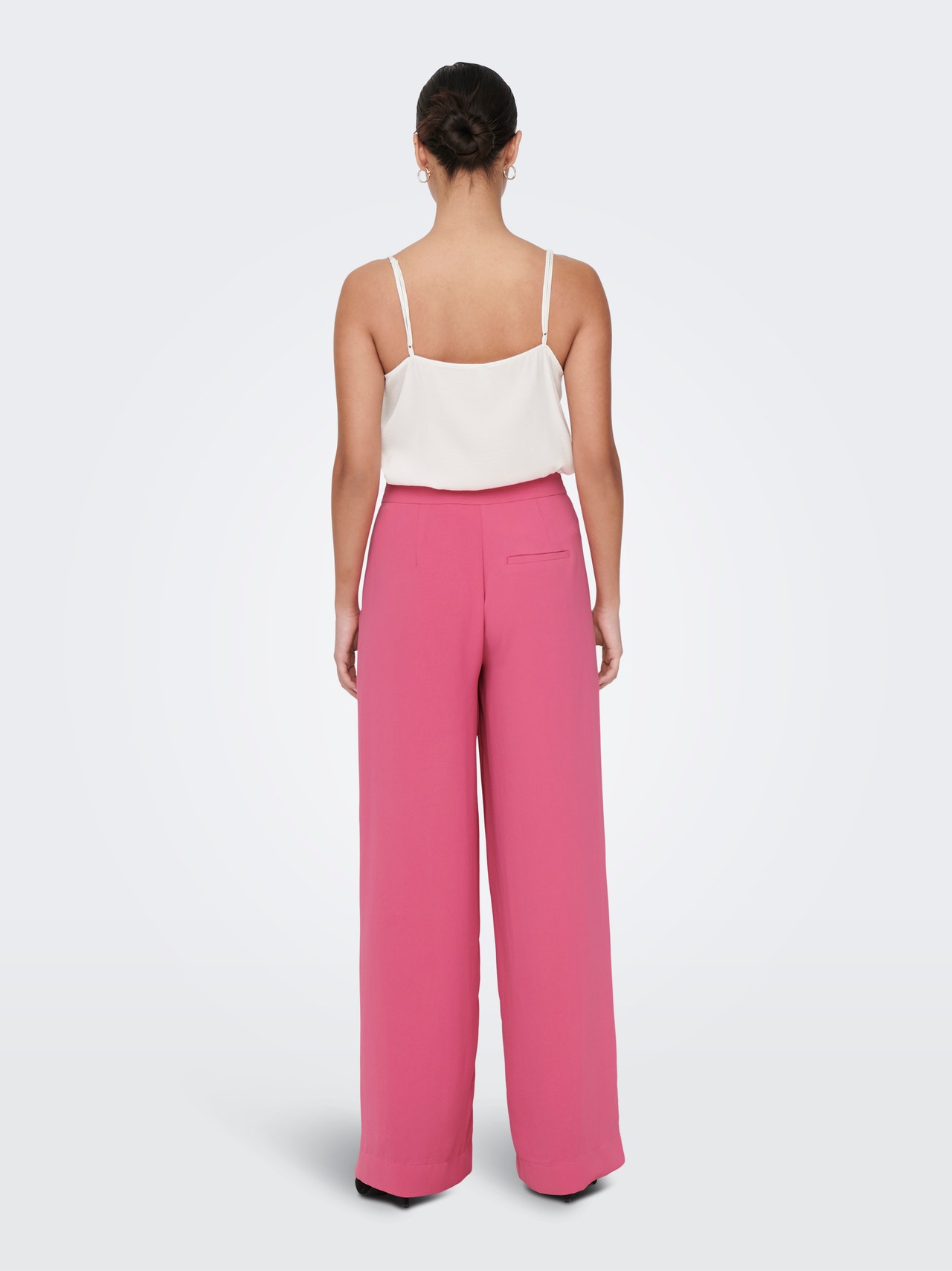 ONLY High waist classic pants -Shocking Pink - 15279301