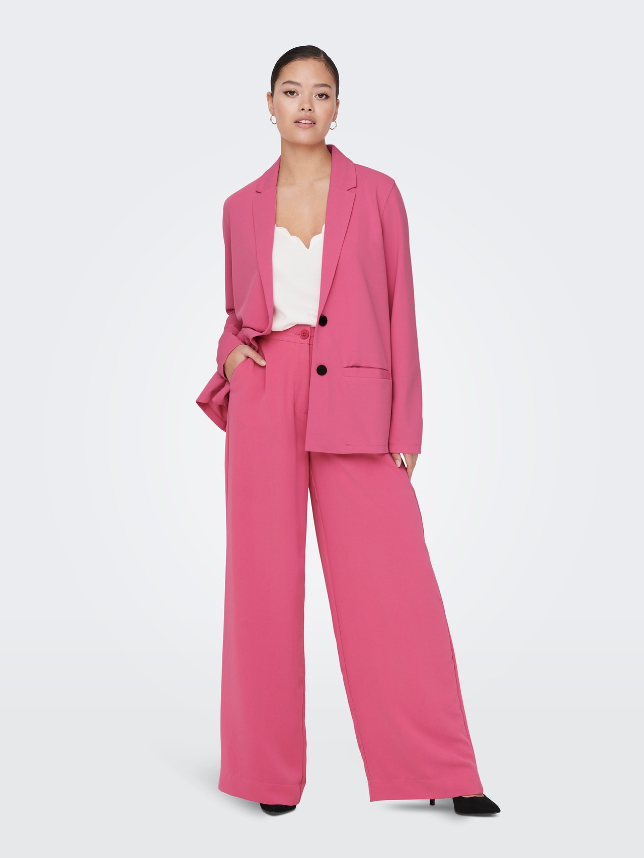 ONLY Regular fit High waist Broeken -Shocking Pink - 15279301