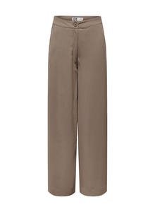 ONLY Pantalons Regular Fit Taille haute -Walnut - 15279301