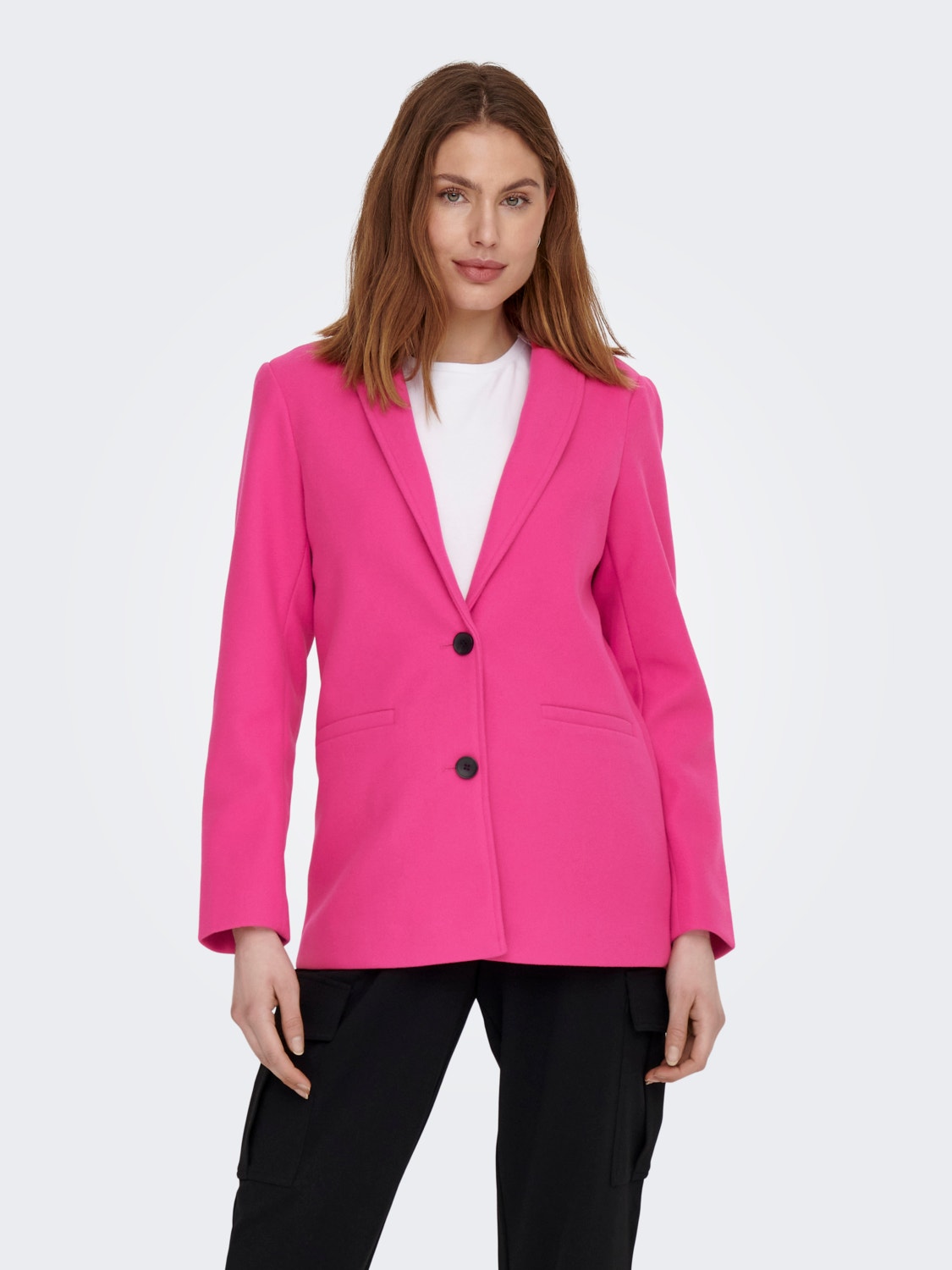 ONLY Ensfarvet blazer -Pink Yarrow - 15279315