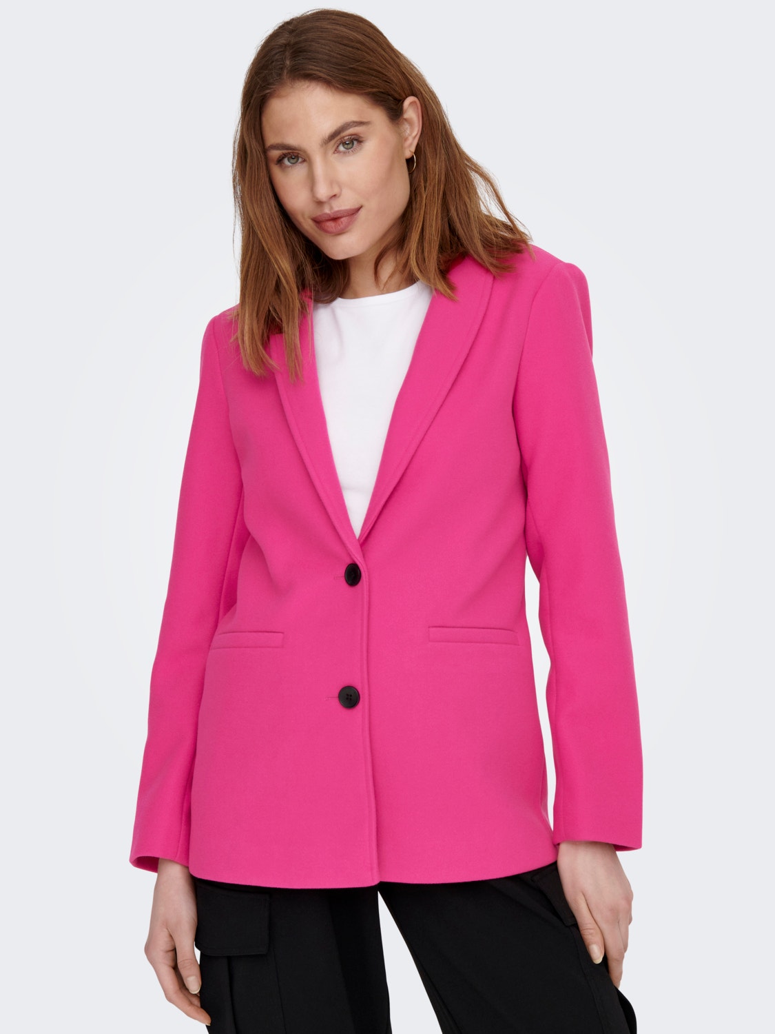 ONLY Blazers Corte regular Cuello invertido -Pink Yarrow - 15279315
