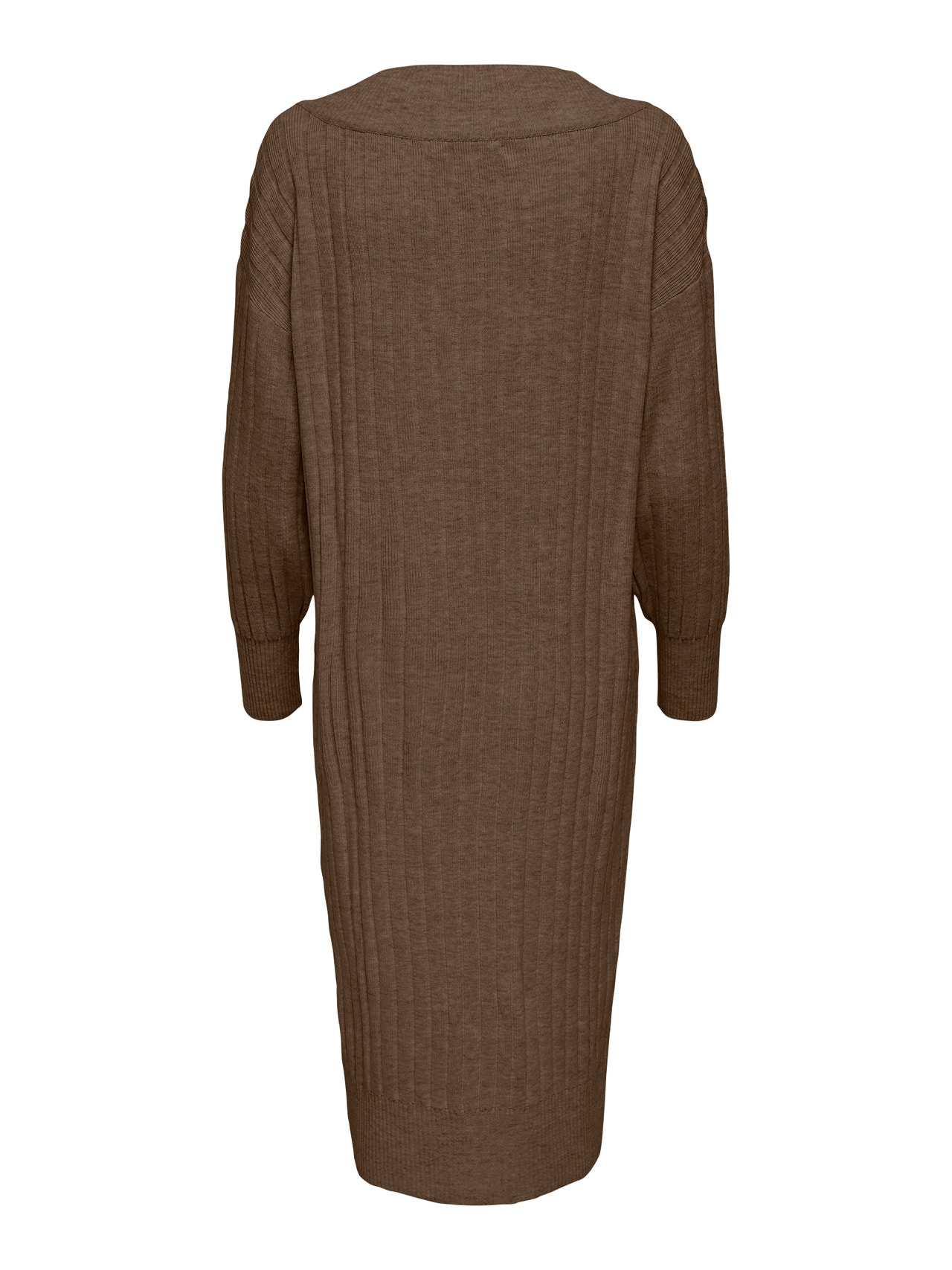 ONLY Tall v-neck Knitted Dress -Chestnut - 15279347