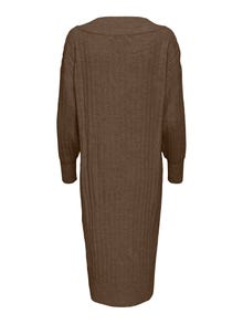 ONLY Tall v-neck Knitted Dress -Chestnut - 15279347